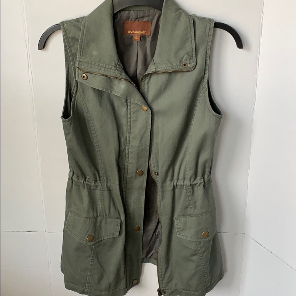 Hive & Honey olive green utility jacket